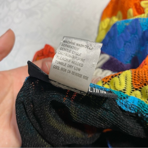 Vintage The Pyramid Collection Rainbow Maxi Dress Wrap Top Sleeveless V Medium - Picture 9 of 13